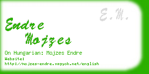 endre mojzes business card